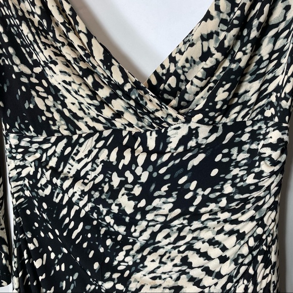 Lauren Ralph Lauren Dress Abstract Print Size 4 Black Off White Grey Str… - Picture 6 of 9
